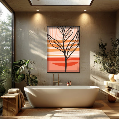 Enhance your space with this invigorating piece featuring bold lines and vibrant colors. The for Bathroom