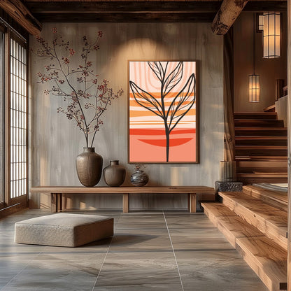 Enhance your space with this invigorating piece featuring bold lines and vibrant colors. The for Hall