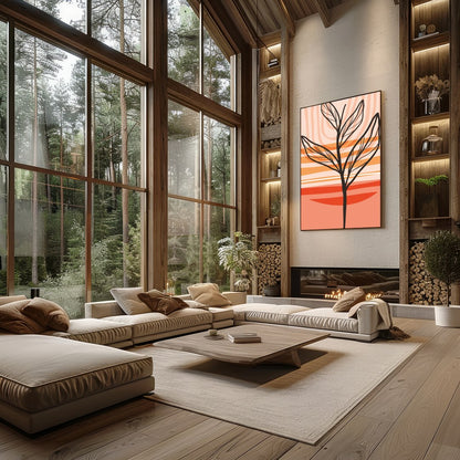 Enhance your space with this invigorating piece featuring bold lines and vibrant colors. The for Living Room