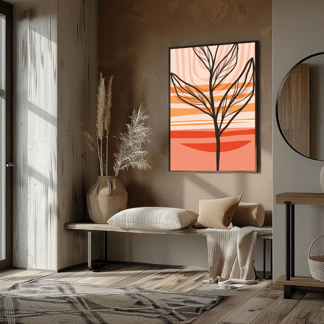Enhance your space with this invigorating piece featuring bold lines and vibrant colors. The for room