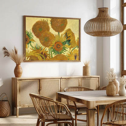 This exquisite piece captures the vibrant essence of Van Gogh's famous sunflower rendition. With for Dining