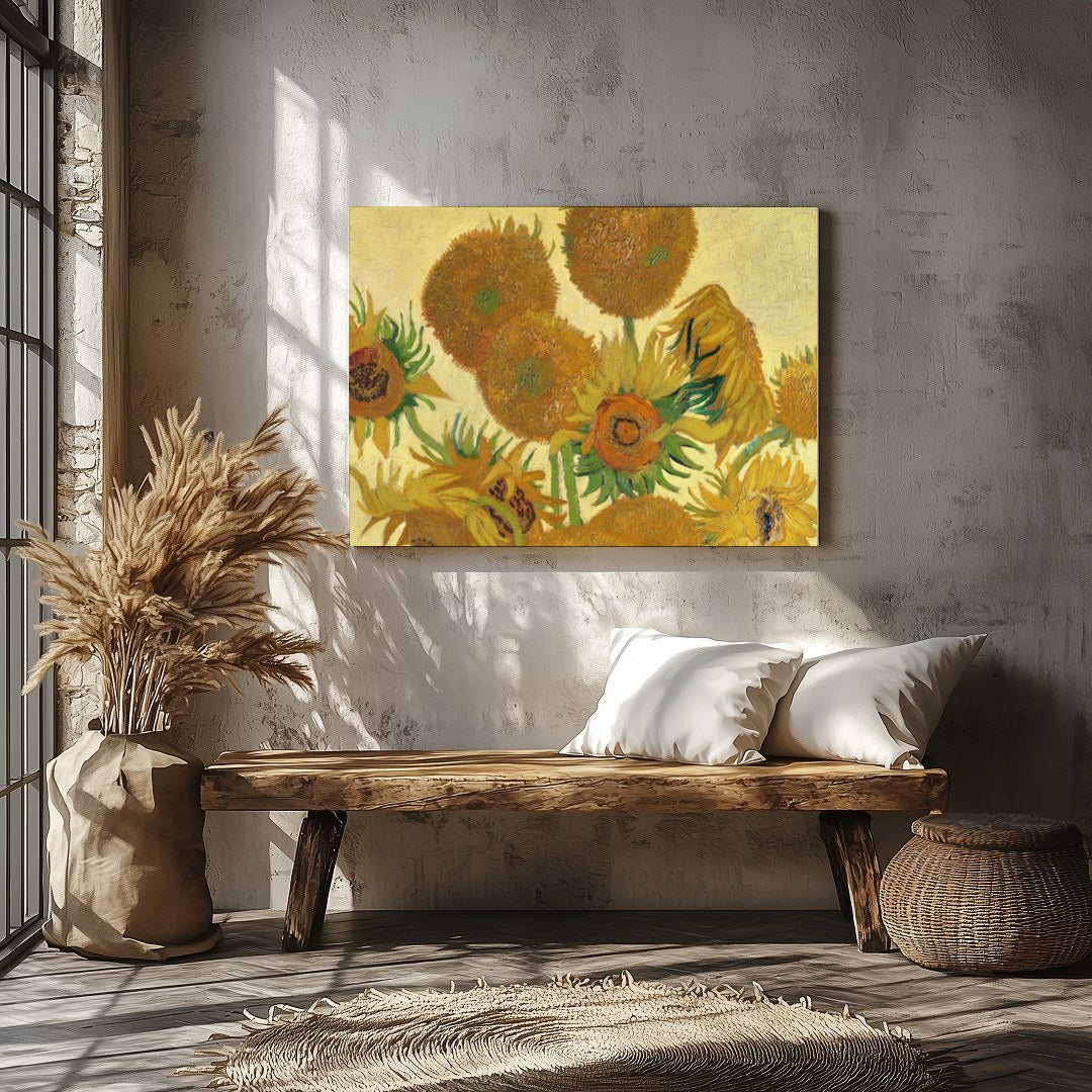 This exquisite piece captures the vibrant essence of Van Gogh's famous sunflower rendition. With for Veranda