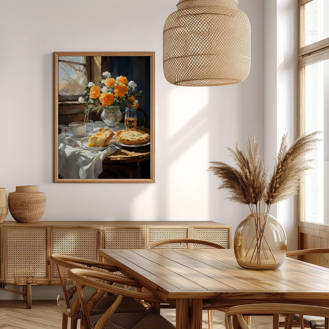 This charming still life captures the essence of a tranquil breakfast setting bathed in sunlight. for Extra Kitchen