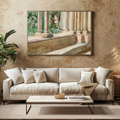 Immerse yourself in the tranquil beauty of classical architecture with this exquisite artwork. The for Family Room