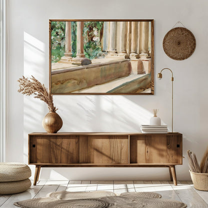 Immerse yourself in the tranquil beauty of classical architecture with this exquisite artwork. The for Sitting Area