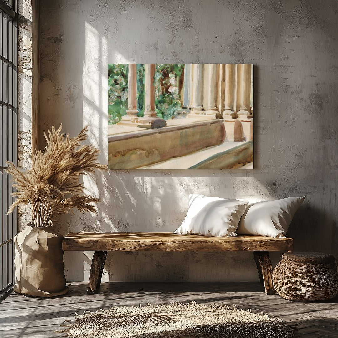 Immerse yourself in the tranquil beauty of classical architecture with this exquisite artwork. The for Veranda