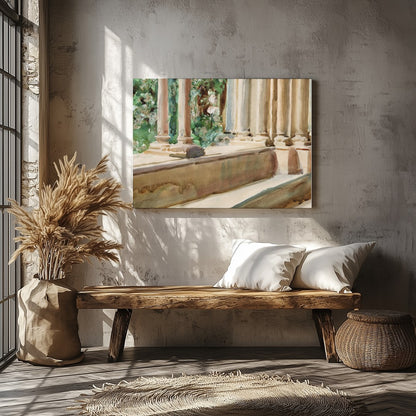 Immerse yourself in the tranquil beauty of classical architecture with this exquisite artwork. The for Veranda