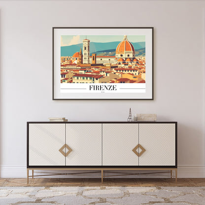 Capture the essence of Florence with this stunning depiction of its iconic skyline. The warm hues for Foyer
