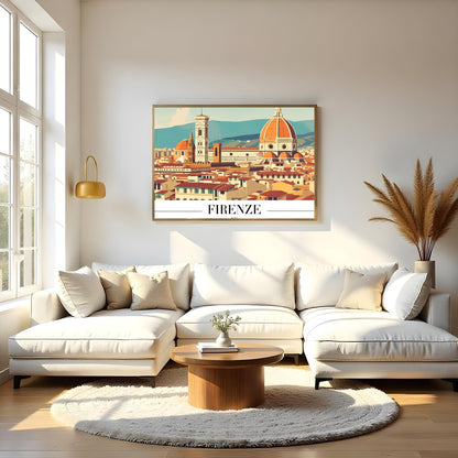 Capture the essence of Florence with this stunning depiction of its iconic skyline. The warm hues for Living Room