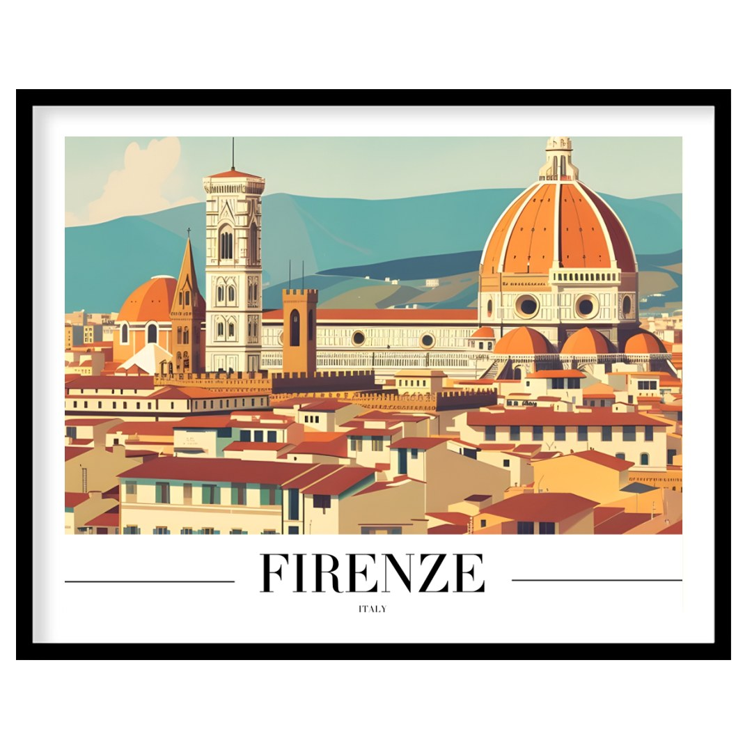 Capture the essence of Florence with this stunning depiction of its iconic skyline. The warm hues for office