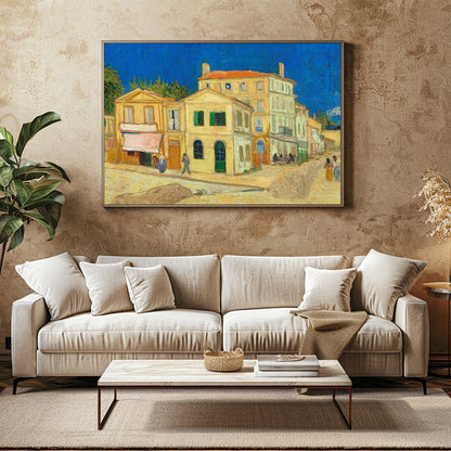 Capture the essence of a classic French village with this vibrant artwork, featuring lively for Family Room