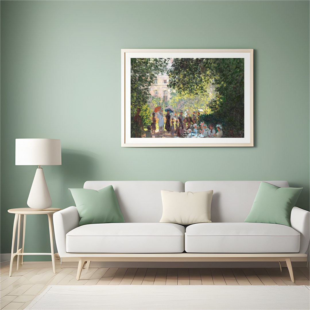 Experience the tranquility of a sunlit garden with this exquisite artwork. The lush greenery and for Hall