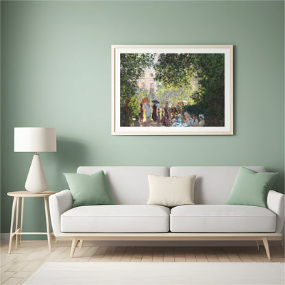 Experience the tranquility of a sunlit garden with this exquisite artwork. The lush greenery and for Hall