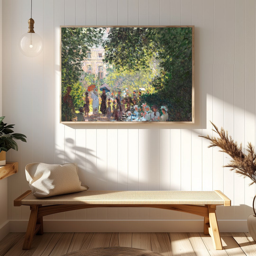 Experience the tranquility of a sunlit garden with this exquisite artwork. The lush greenery and for Hallway