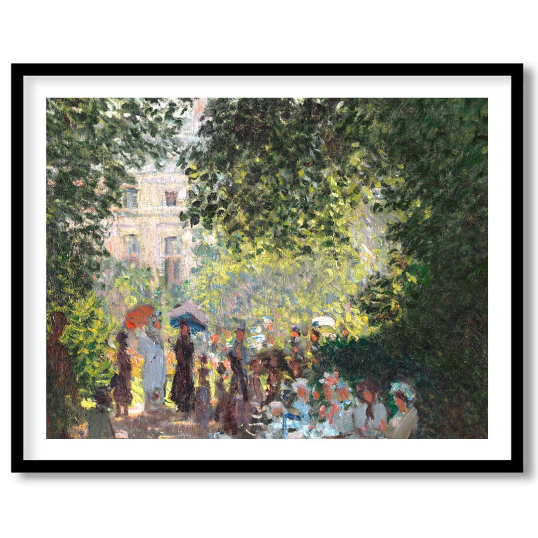 Experience the tranquility of a sunlit garden with this exquisite artwork. The lush greenery and for room