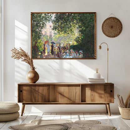 Experience the tranquility of a sunlit garden with this exquisite artwork. The lush greenery and for Sitting Area