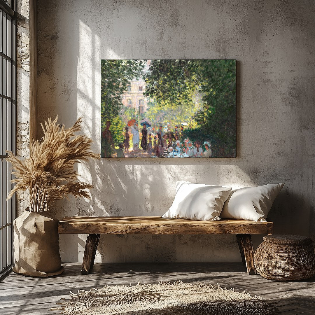 Experience the tranquility of a sunlit garden with this exquisite artwork. The lush greenery and for Veranda