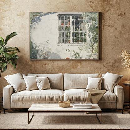 Capture the serene beauty of nature with this exquisite watercolor painting, featuring a sunlit for Family Room