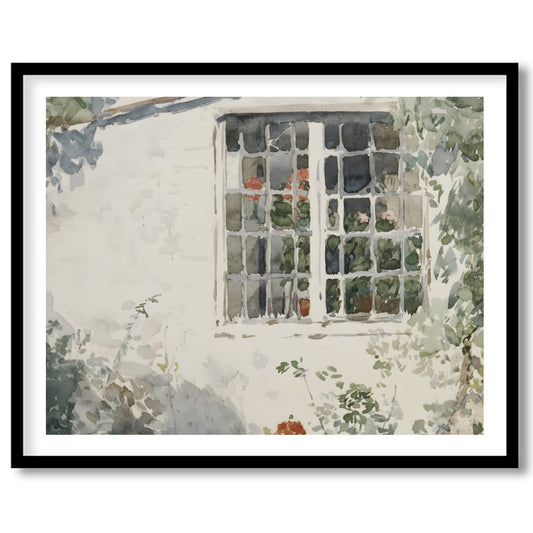 Capture the serene beauty of nature with this exquisite watercolor painting, featuring a sunlit for hallway