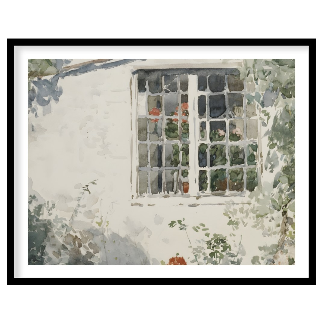 Capture the serene beauty of nature with this exquisite watercolor painting, featuring a sunlit for hallway