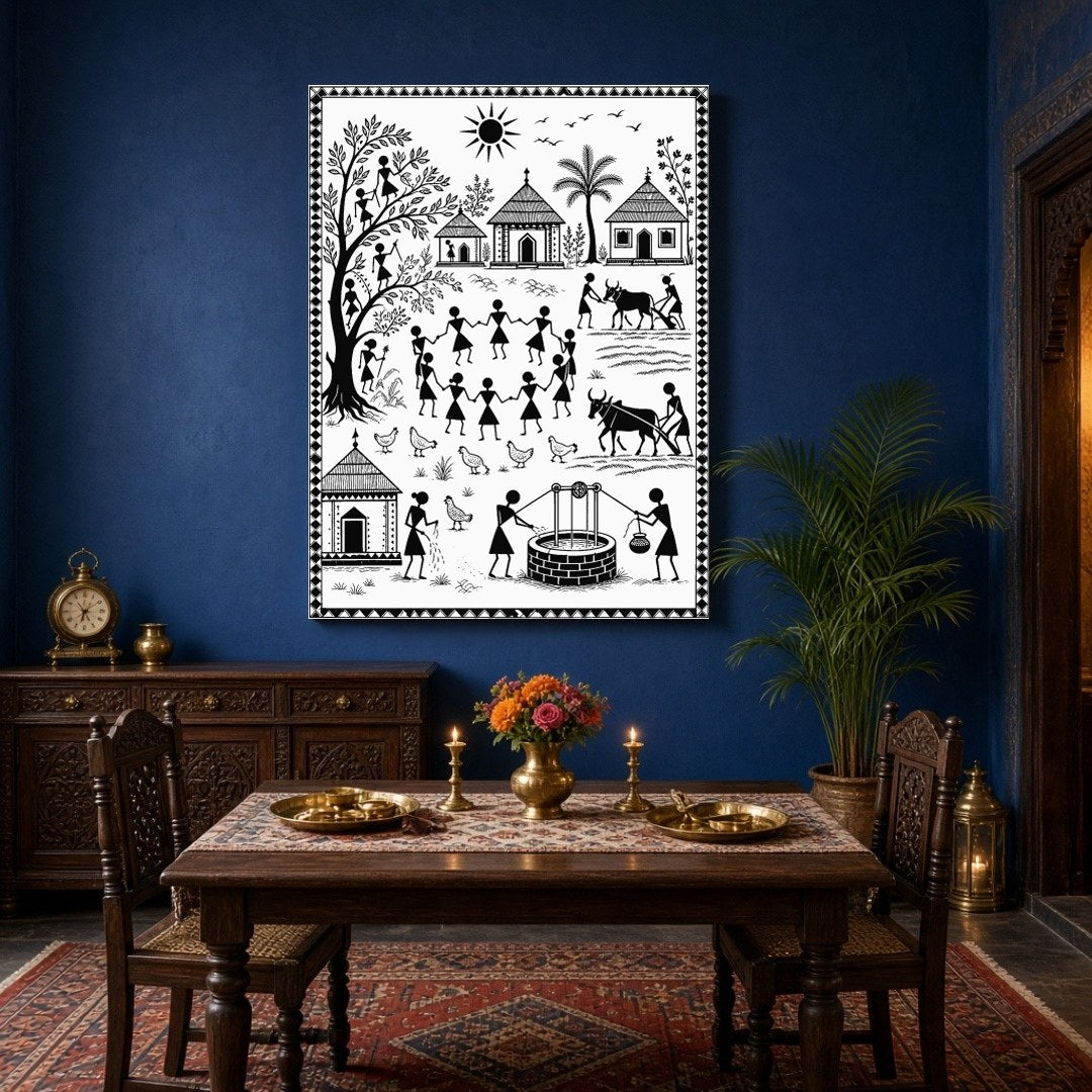 This exquisite print captures the essence of rural vitality with a scene that blends human for Dining