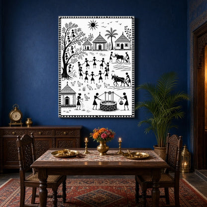 This exquisite print captures the essence of rural vitality with a scene that blends human for Dining