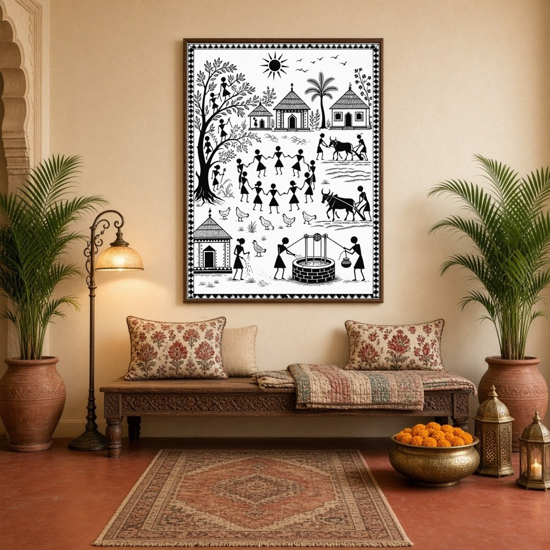 This exquisite print captures the essence of rural vitality with a scene that blends human for Hallway
