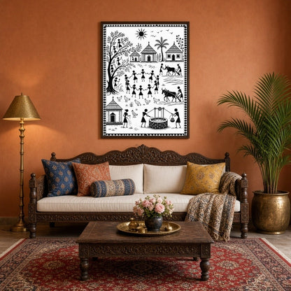 This exquisite print captures the essence of rural vitality with a scene that blends human for Living Room