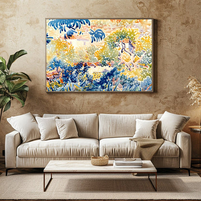 Experience the vibrant beauty of a sunlit garden with this impressionist masterpiece. The artwork's for Family Room