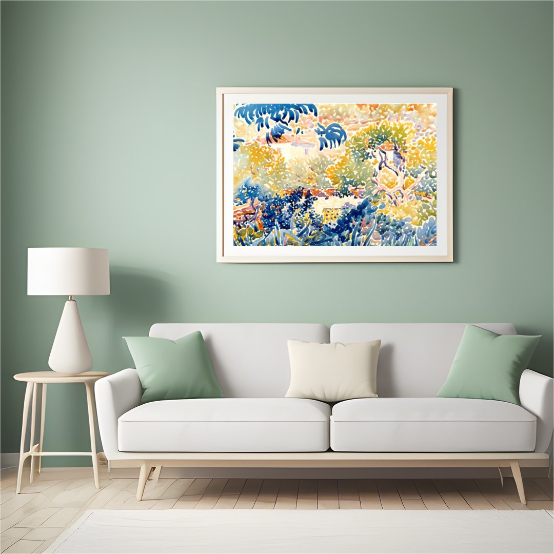 Experience the vibrant beauty of a sunlit garden with this impressionist masterpiece. The artwork's for Hall