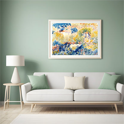 Experience the vibrant beauty of a sunlit garden with this impressionist masterpiece. The artwork's for Hall