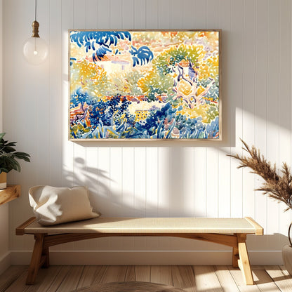 Experience the vibrant beauty of a sunlit garden with this impressionist masterpiece. The artwork's for Hallway
