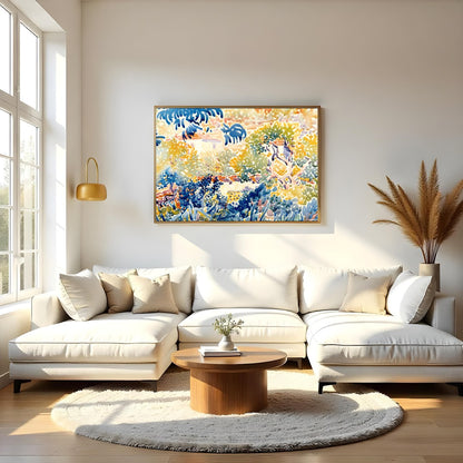Experience the vibrant beauty of a sunlit garden with this impressionist masterpiece. The artwork's for Living Room