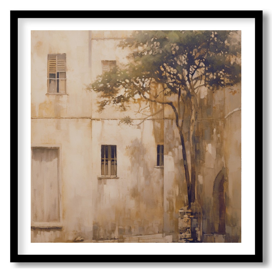 Transport yourself to a tranquil Mediterranean retreat with this stunning wall art. Featuring a for abode