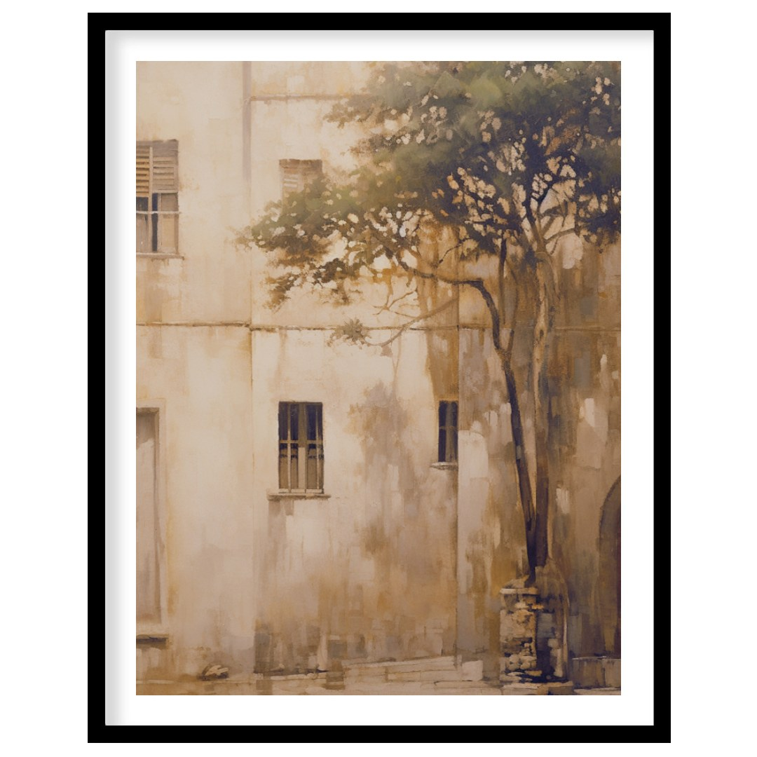 Transport yourself to a tranquil Mediterranean retreat with this stunning wall art. Featuring a for abode