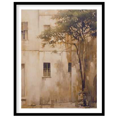 Transport yourself to a tranquil Mediterranean retreat with this stunning wall art. Featuring a for abode