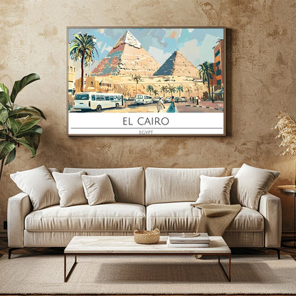 Discover the allure of Egypt with this vibrant depiction of the pyramids under a radiant sky. for Family Room
