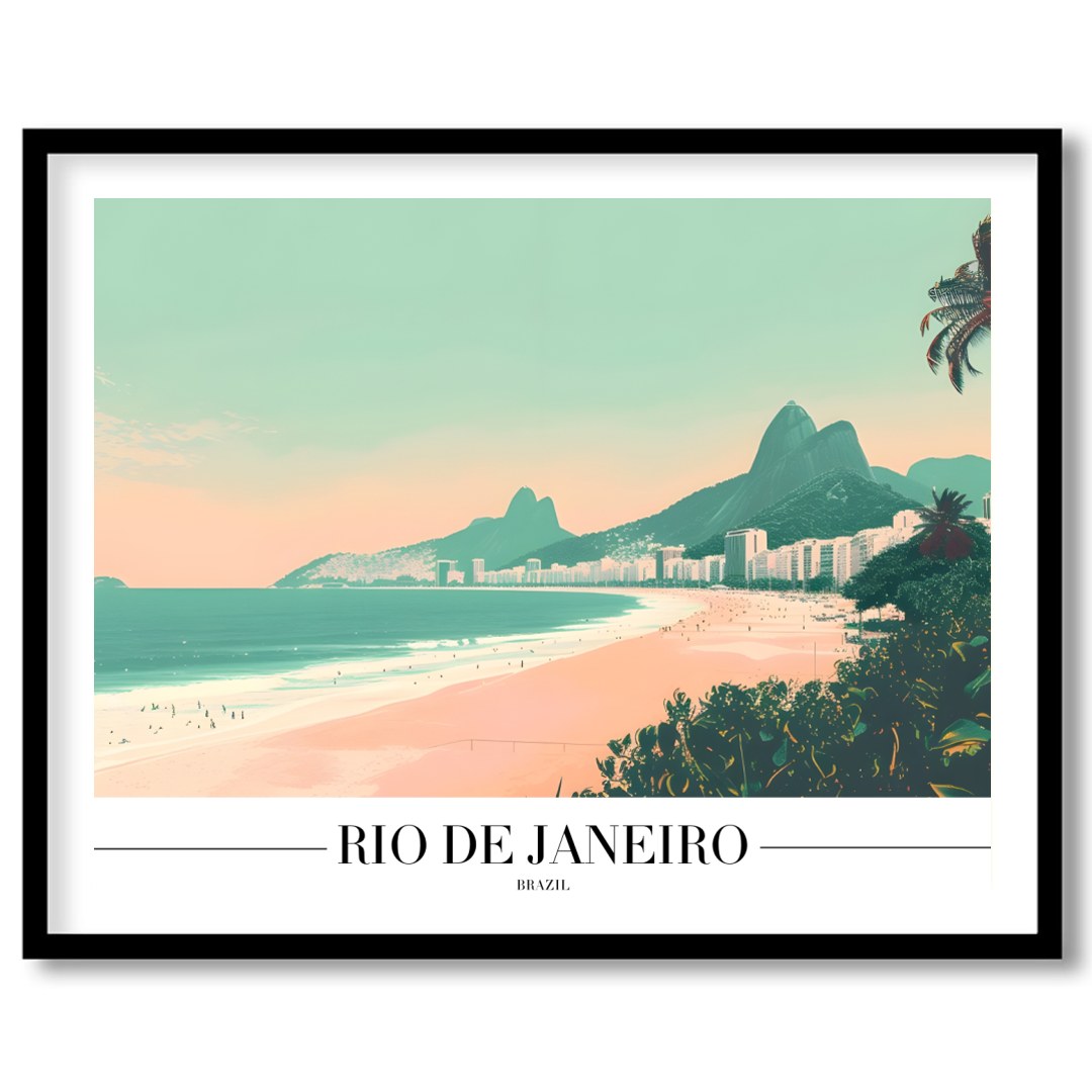 Capture the essence of Brazil with this stunning depiction of Rio de Janeiro's iconic coastline. for sanctuary