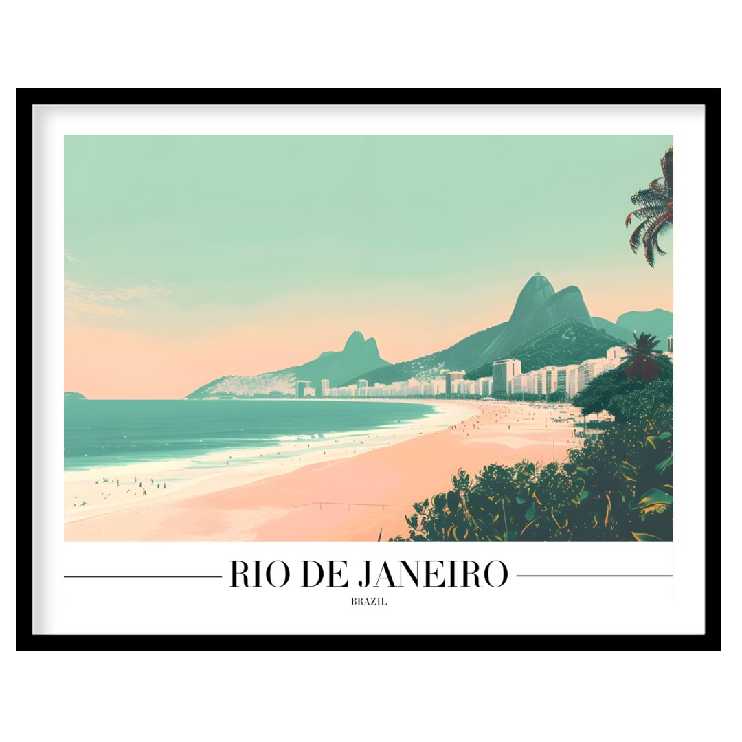 Capture the essence of Brazil with this stunning depiction of Rio de Janeiro's iconic coastline. for sanctuary