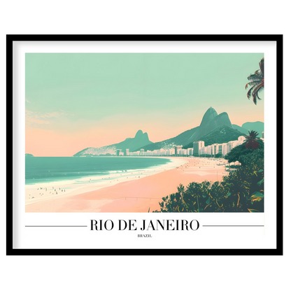 Capture the essence of Brazil with this stunning depiction of Rio de Janeiro's iconic coastline. for sanctuary