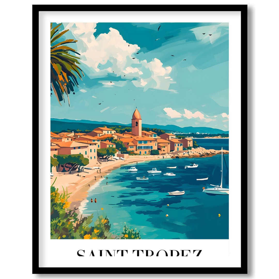 Experience the charm of Saint Tropez with this vibrant piece capturing the lively harbor and for home