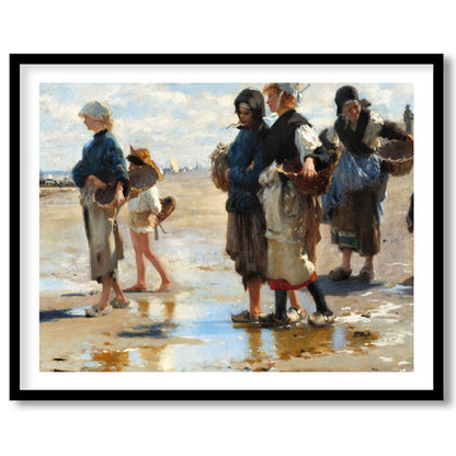 Experience the charm of a bustling seaside market with this evocative painting. The artwork for home