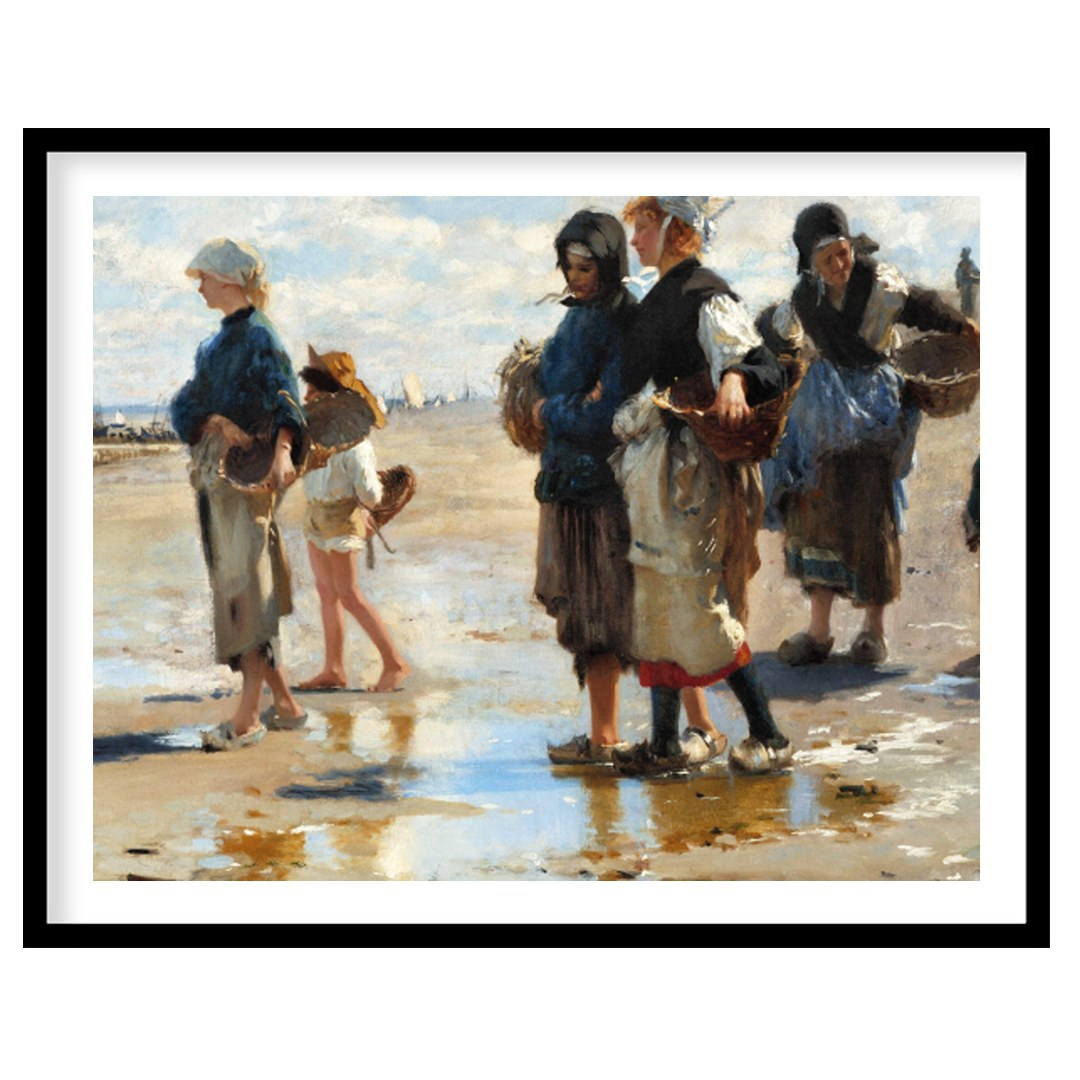 Experience the charm of a bustling seaside market with this evocative painting. The artwork for home