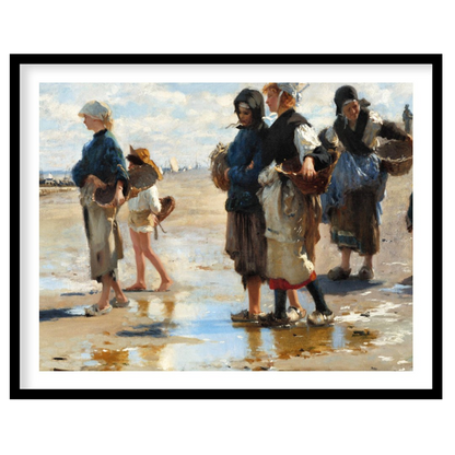 Experience the charm of a bustling seaside market with this evocative painting. The artwork for home