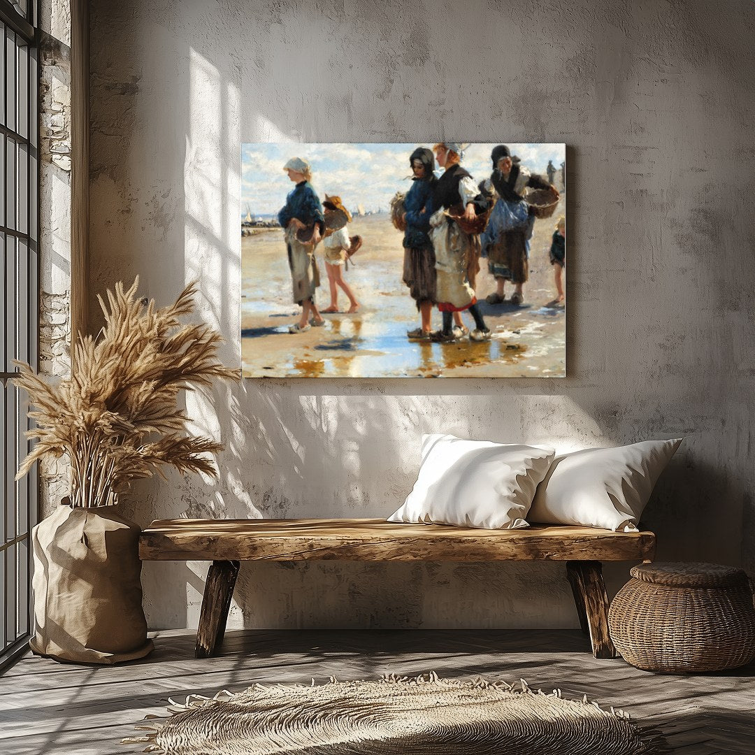 Experience the charm of a bustling seaside market with this evocative painting. The artwork for Veranda