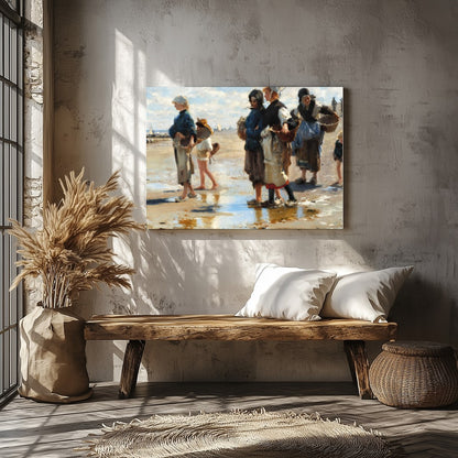 Experience the charm of a bustling seaside market with this evocative painting. The artwork for Veranda