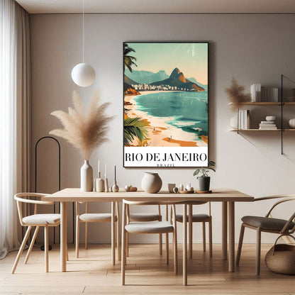 Capture the vibrant energy of Brazil with 'Sunlit Shores of Rio De Janeiro.' This artwork for Dining