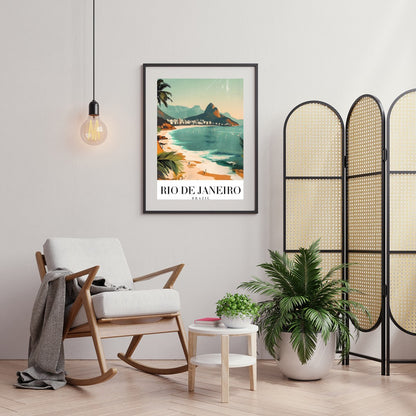 Capture the vibrant energy of Brazil with 'Sunlit Shores of Rio De Janeiro.' This artwork for Foyer