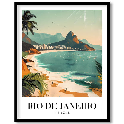 Capture the vibrant energy of Brazil with 'Sunlit Shores of Rio De Janeiro.' This artwork for kitchen