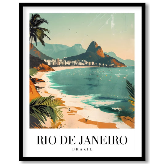 Capture the vibrant energy of Brazil with 'Sunlit Shores of Rio De Janeiro.' This artwork for kitchen